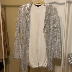 Silver sequin blazer